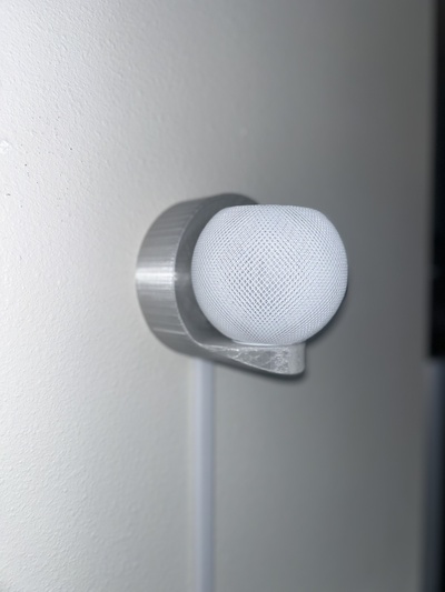 mela homepod mini altoparlante parete montare audio musica suono inteligente casa cavo gestione funzionale quotidiano 3d print model - Mito3D