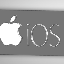apple ios logotipo de la moda 3d print model - Mito3D