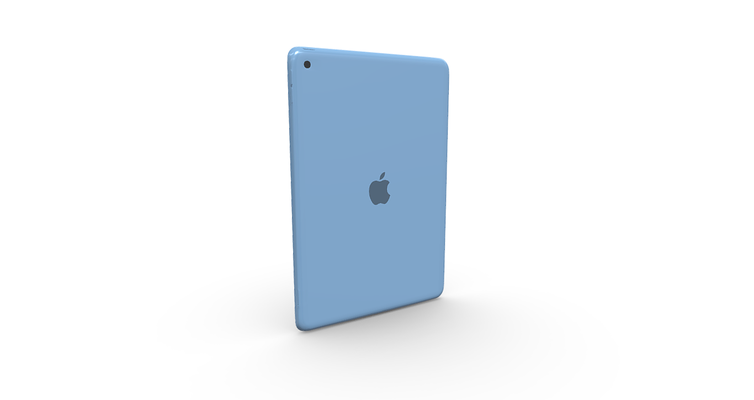 apfel ipad 10 2 zoll 9th gen blau farbe raffiniert tablette 3d modell gadget 102 tablet apple mobile device portable tech product render technology uv mapping drucken sammlerstück 3d print model - Mito3D
