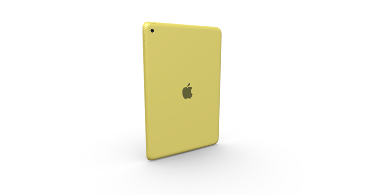 manzana ipad 10 2 pulgada 9th gen amarillo color elegante tableta 3d modelo artilugio 102 tablet apple mobile device portable tech product render technology uv mapping impresión coleccionable 3d print model - Mito3D