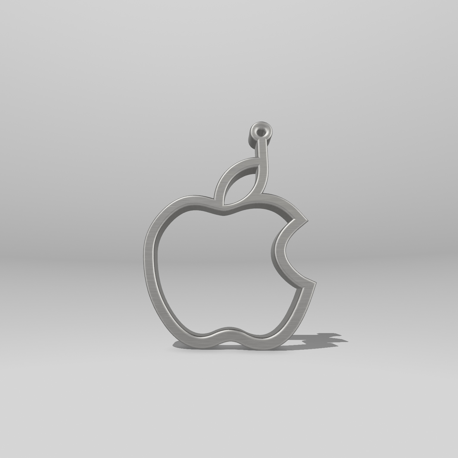 apple key ring brand iphone cellular keychain logo pendant hoop ear 3D print model - Mito3D