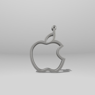 apple key ring brand iphone cellular keychain logo pendant hoop ear 3d print model - Mito3D