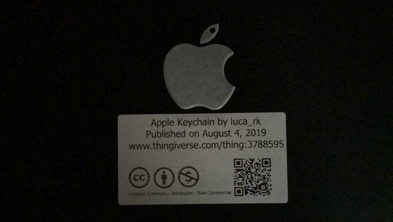 apple keychain 3d print model - Mito3D