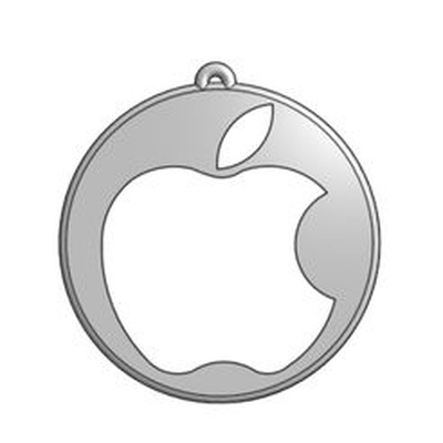 maçã chaveiro logotipo circular pingente pin 3d print model - Mito3D