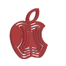 Apfel Schlüsselbund Gyroskop drucken Ort Mac Logo Guroskop Kreisel Macintosh iPad iPhone Stevie Arbeitsplätze 3d print model - Mito3D