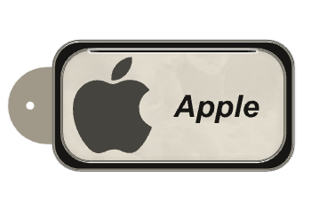 apple keychain logo 1 keys ios decoration 3d print model - Mito3D