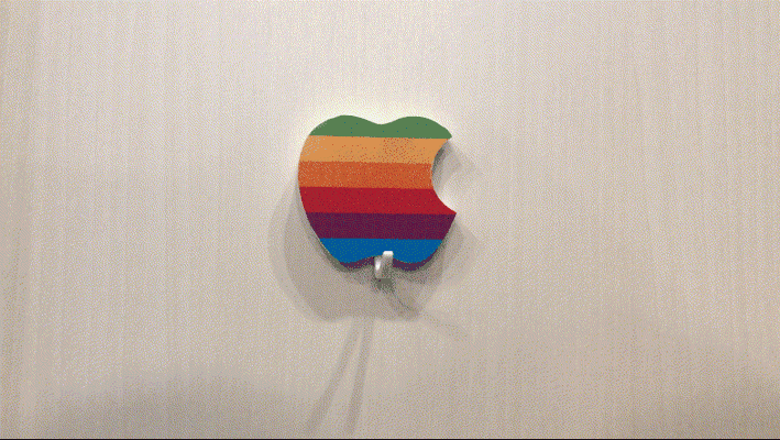 apple logo - wall key holder iphone fun 3d print model - Mito3D