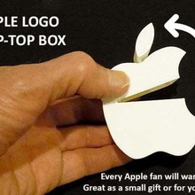 apple logo flip-top box home spaceship small secret container printrbot present phone organization organisation office mobile mac laptop iphone 4s holder 6 4 5 imac household hinged gift fun endstop designer computer color print place 3d print model - Mito3D