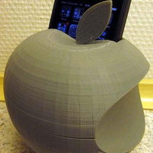 apple logo iphone 4s holder work progress gadget mobile phone 3d print model - Mito3D