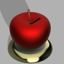 manzana cerdito banco caja dinero alerta billetera hogar casa Arte mneybox 3d print model - Mito3D