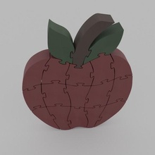 Apfel Puzzle Spielzeug Spiel 3d print model - Mito3D