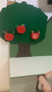 apple shaped pencil holder art children easy education household tool holders boxes 3d print model - Mito3D