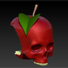 apple skull art decoration 3d print model - Mito3D