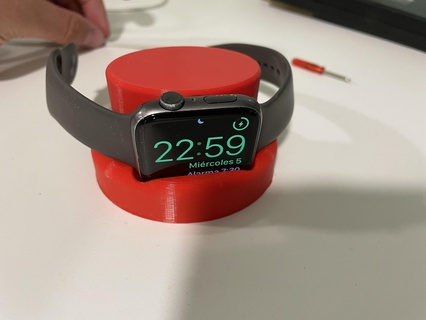 Apfel sehen Ladegerät Smartwatch Apfel Ladegerät Stecker iPhone sehen Kunst Spielzeug anwenden niedrig poly 3d print model - Mito3D