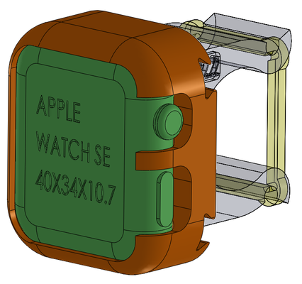 apple watch se case 40mm bicycle mount support tpu 3d print model - Mito3D