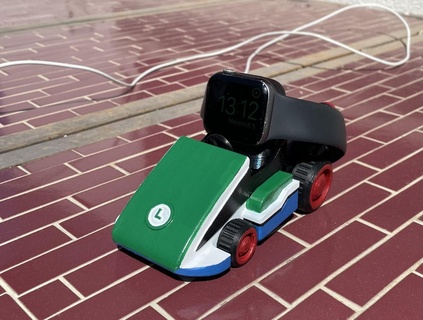 manzana reloj estante soporte cargar mario kart nintendo luigi cargador 3d print model - Mito3D