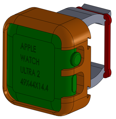 apple watch ultra 2 case 49mm bicycle mount support tpu 3d print model - Mito3D
