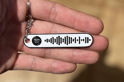 april 20 90 spotify keychain code music spoty song 3d print model - Mito3D