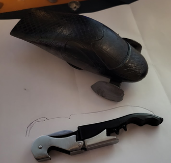 aptera delta wine corkscrew - magnetic hand tools 3d print model - Mito3D