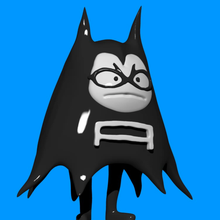 aquabats logo-mascot art poly migsdraws bat aqua toy model ska punk 3d print model - Mito3D