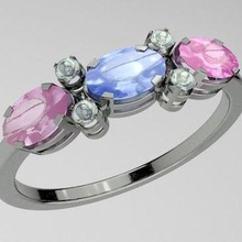 aquamarine blue topaz ring colored stones jewel 3d print model - Mito3D
