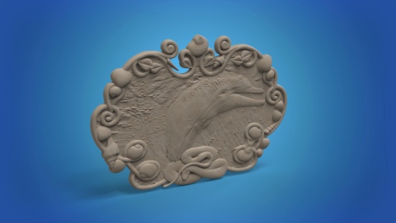 akvaryum Panno derin deniz macera 3d stl Yunus model cnc yönlendirici baskı Sanat pano doğa balık çerçeve yunuslar su duvar saat logo 3d print model - Mito3D