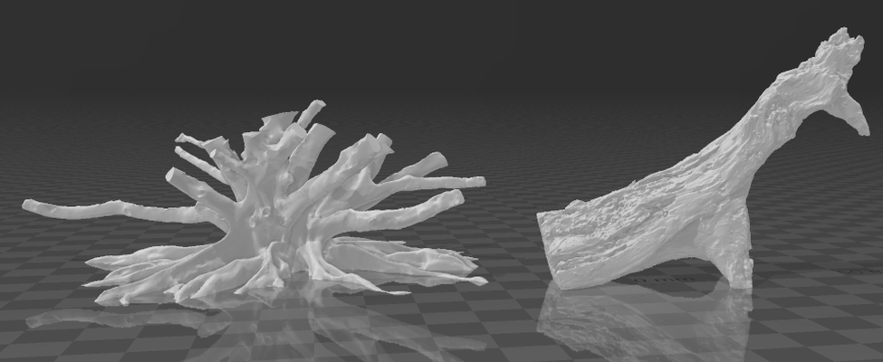 akvaryum vivaryum odun paketlemek 2 ağaç kütükler 3d print model - Mito3D
