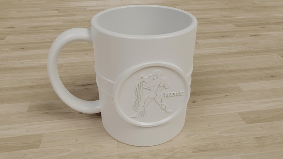 aquarius mug cup zodiac 3d print model - Mito3D