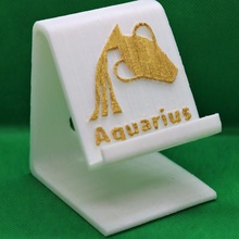aquarius phone stand home tablet windows iphone android universal starsign astrology febuary january water zodiac horoscope phonestand gift calender 3d print model - Mito3D