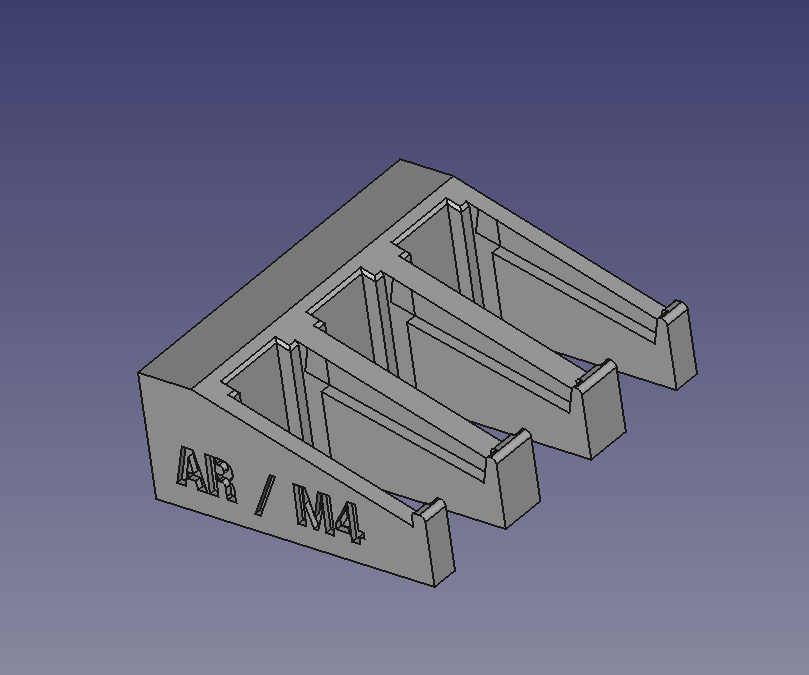 ar 15 3 revista vertical horizontal magnético monte m4 prateleira suporte 3D print model - Mito3D