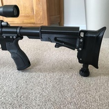 ar-15 fully adjustable stock airsoft butt accesory rifle buffer minimal ar15 m16 m4 upgrade cqb shotgun futuristic smg fixed easy cool 3d print model - Mito3D