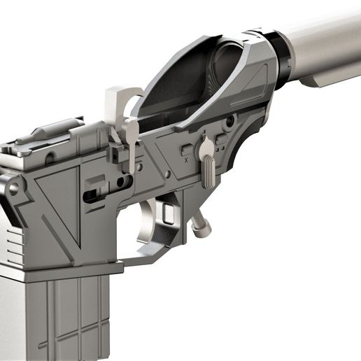 ar 15 lower lati forzata inferiore telaio fucile ar15 ricevitore ar15frame rivista m4 3d Stampa stl 3D print model - Mito3D