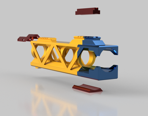 ar15 el kundağı demiryolu oyun bilimkurgu m4 akhto demiryolu picatinny mlok 3d print model - Mito3D