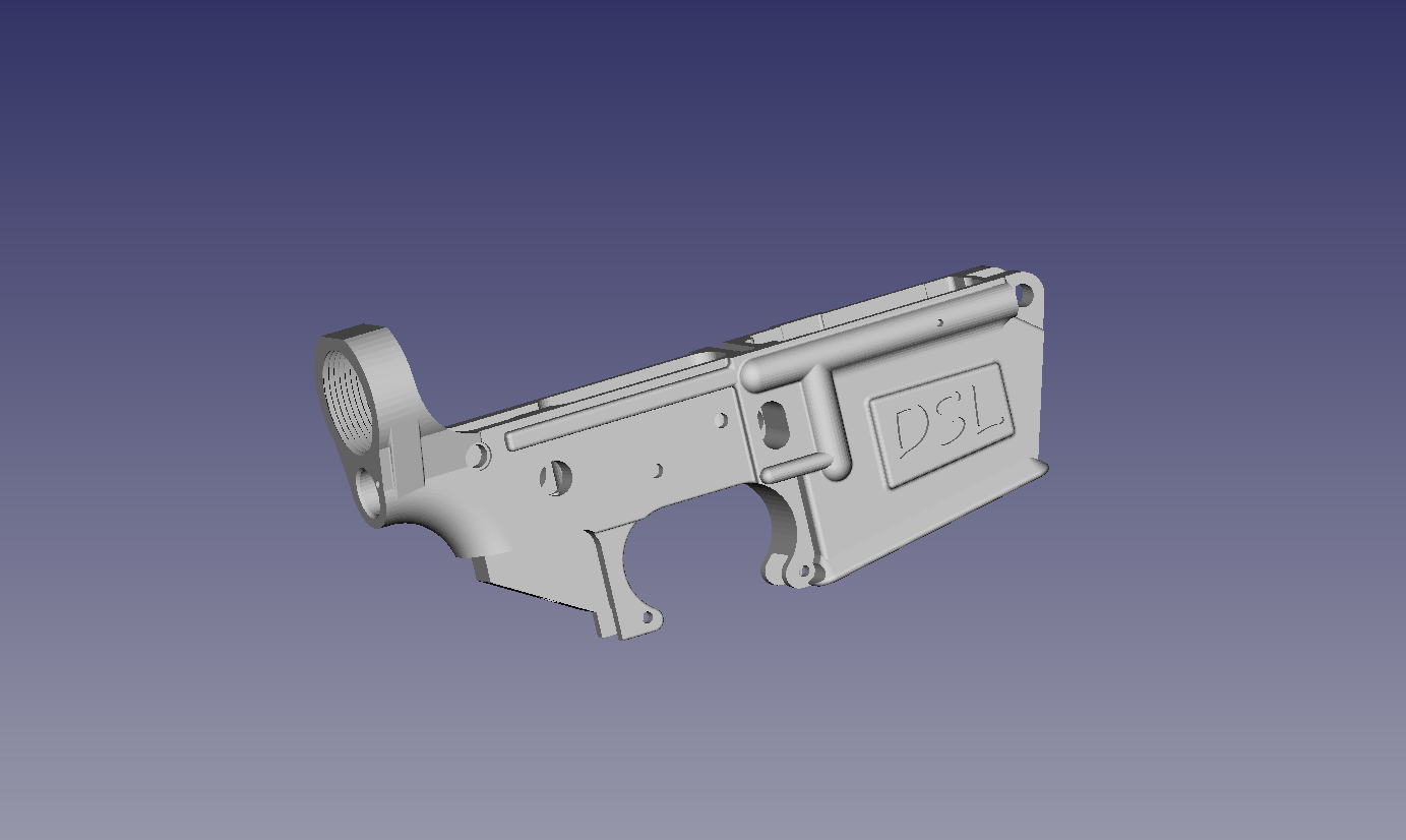 ar15 inferiore ricevitore v3 dsl defcad fucile 3D print model - Mito3D
