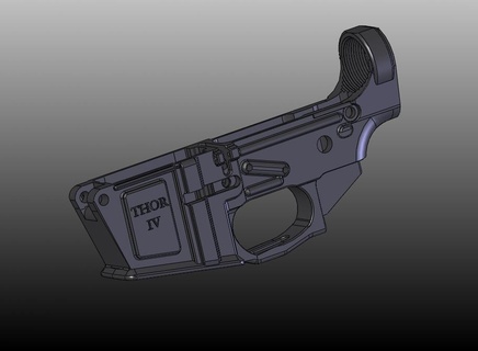 ar15 inférieur receiverthor4 ar 15 poignée manipuler fusil crosse destinataire 3d print model - Mito3D