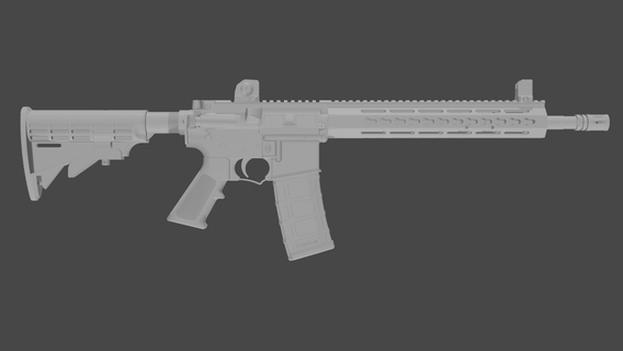 ar 15 auto fogo Alto poli ar15 m16 m4a1 assalto rifle 3d print model - Mito3D