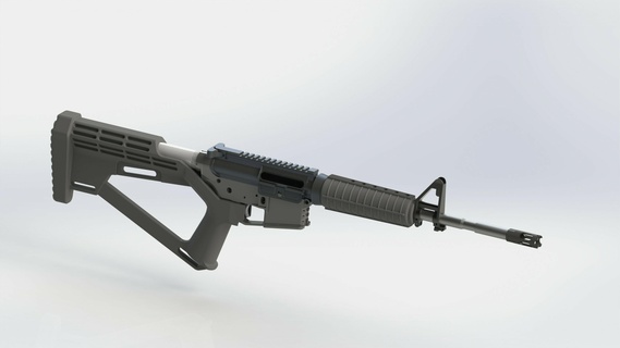 ar 15 golpe fuego palo ar15 rifle valores brazo soportado hombro apoyo 3d print model - Mito3D