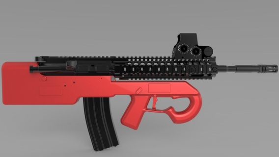 ar 15 hanuman bullpup ar15 stock defcad rifle 3d print model - Mito3D