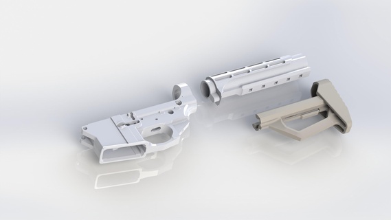 ar 15 receptor estoque combo soluções firmeza lidar rifle riflegrip 3d print model - Mito3D