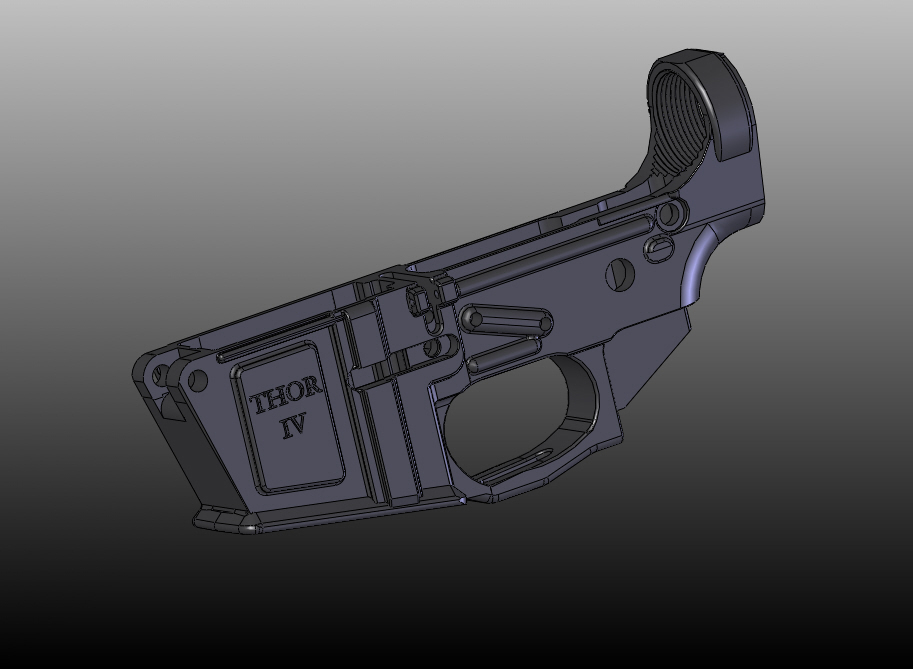 ar 15 destinataire Thor iv ar15 inférieur defcad fusil 3D print model - Mito3D