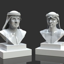 arab royal family father son bust pack art figurine politician arabic dubai prince 3dprint miniature prop realistic zbrush 3d print model - Mito3D