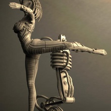 arabeska cyber-balet Kunst Frau Skulpturen statuette cyber sehr detaillierte 3d print model - Mito3D