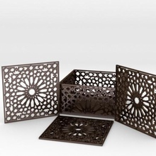 arabesque coasters holder home coaster 3d print model - Mito3D