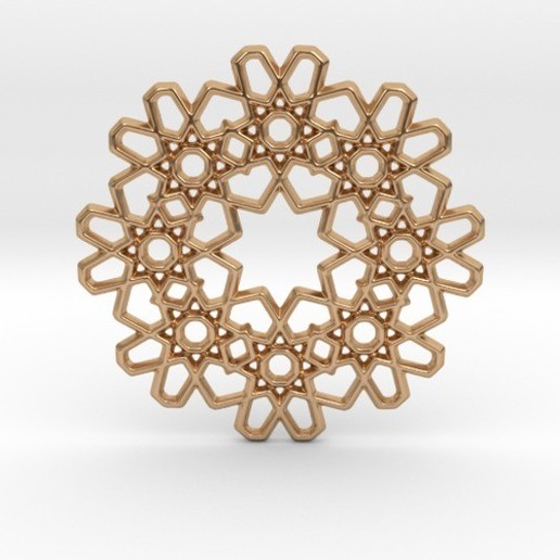 arabesque stars pendant jewelry pendulous 3D print model - Mito3D