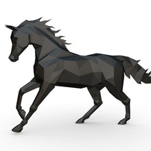 arabo cavallo arte animale scultura statua poligono deco 3dprint miniature lowpoly 3d print model - Mito3D