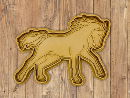 arabian horse gallop cookie cutter stamp fondant animal running 3d print model - Mito3D