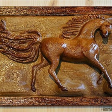 arabian horse wall mount home decor wood 3d print model - Mito3D