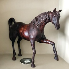 caballo árabe art las esculturas filamento de madera 3d print model - Mito3D