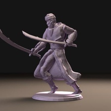 arabo guerriero più poses game armor armour board defender desktophero dnd dragons dungeons fighter games heroes knight male man mini miniature miniatures person scimitar stance sword tabletop villain weapon 3d print model - Mito3D