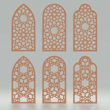 Arábica arabesco ventanas arquitectura ventana casa decoración islámico Arte 3d print model - Mito3D